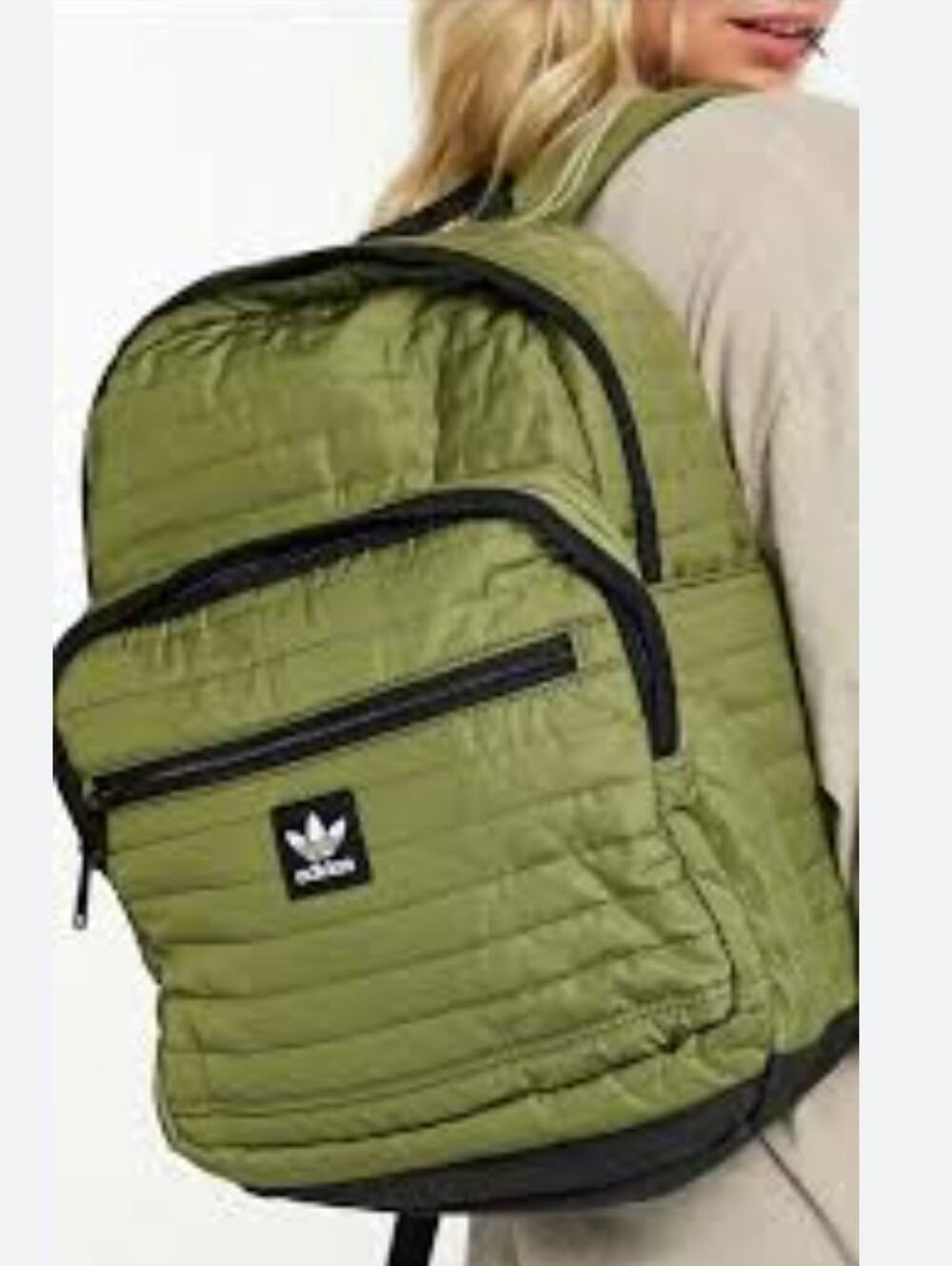 Adidas CP Quilted Trefoil Olive Green & Black Backpack Unisex